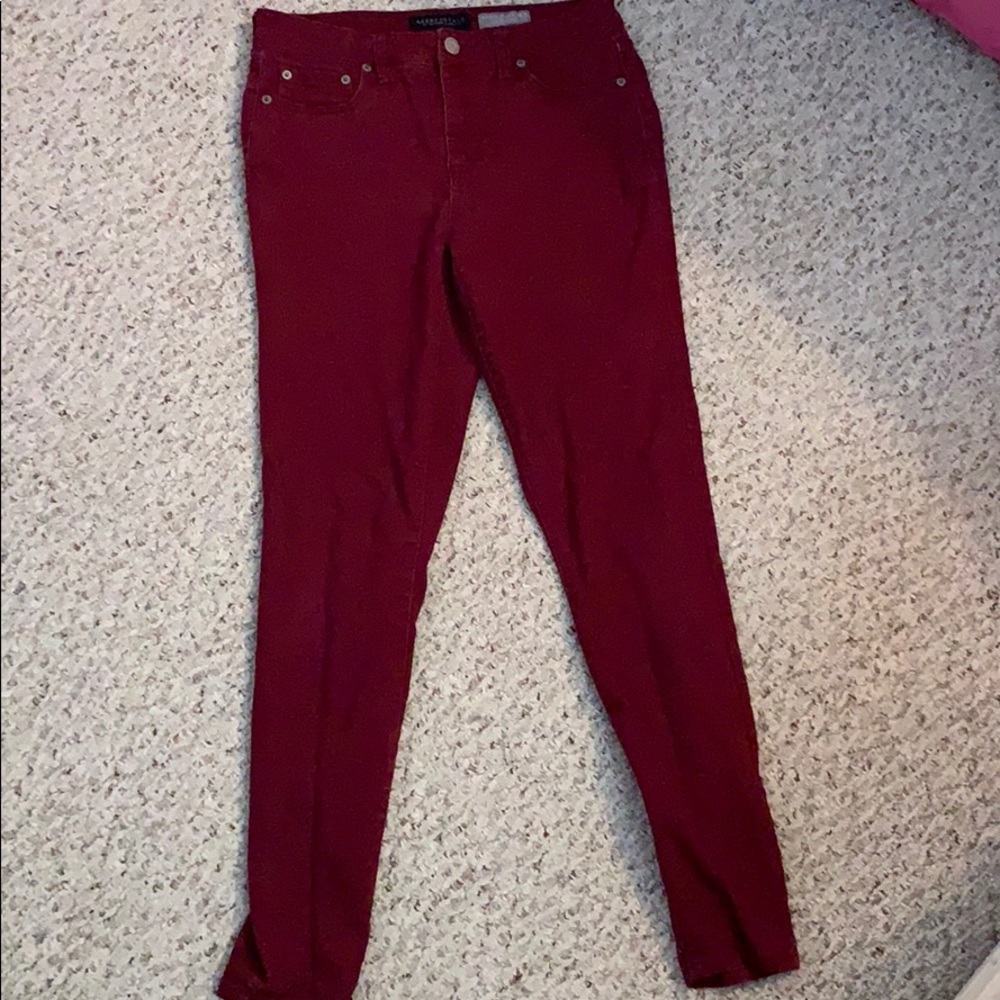 Maroon high waisted jeggings